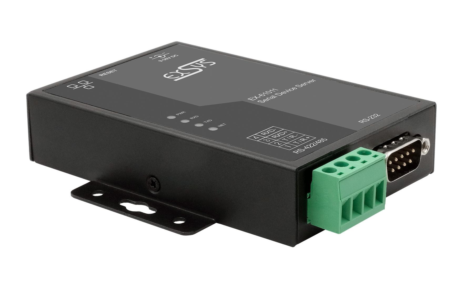 Serieller Geräteserver EX-61011 1-Port-RS-232/422/485<br>Serial Device Server 1x RS232/422/485, inkl. Netzadapter