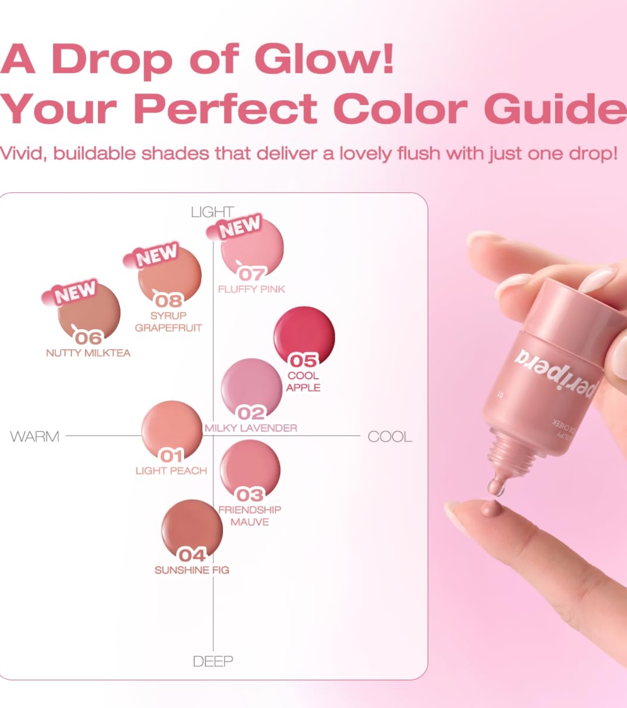 Peripera - Blush Líquido Syrupy Tok Cheek - 001: Light Peach