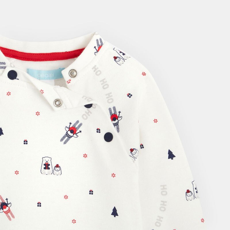 Sweat molleton noël motif animaux bébé garçon Gris ou noir