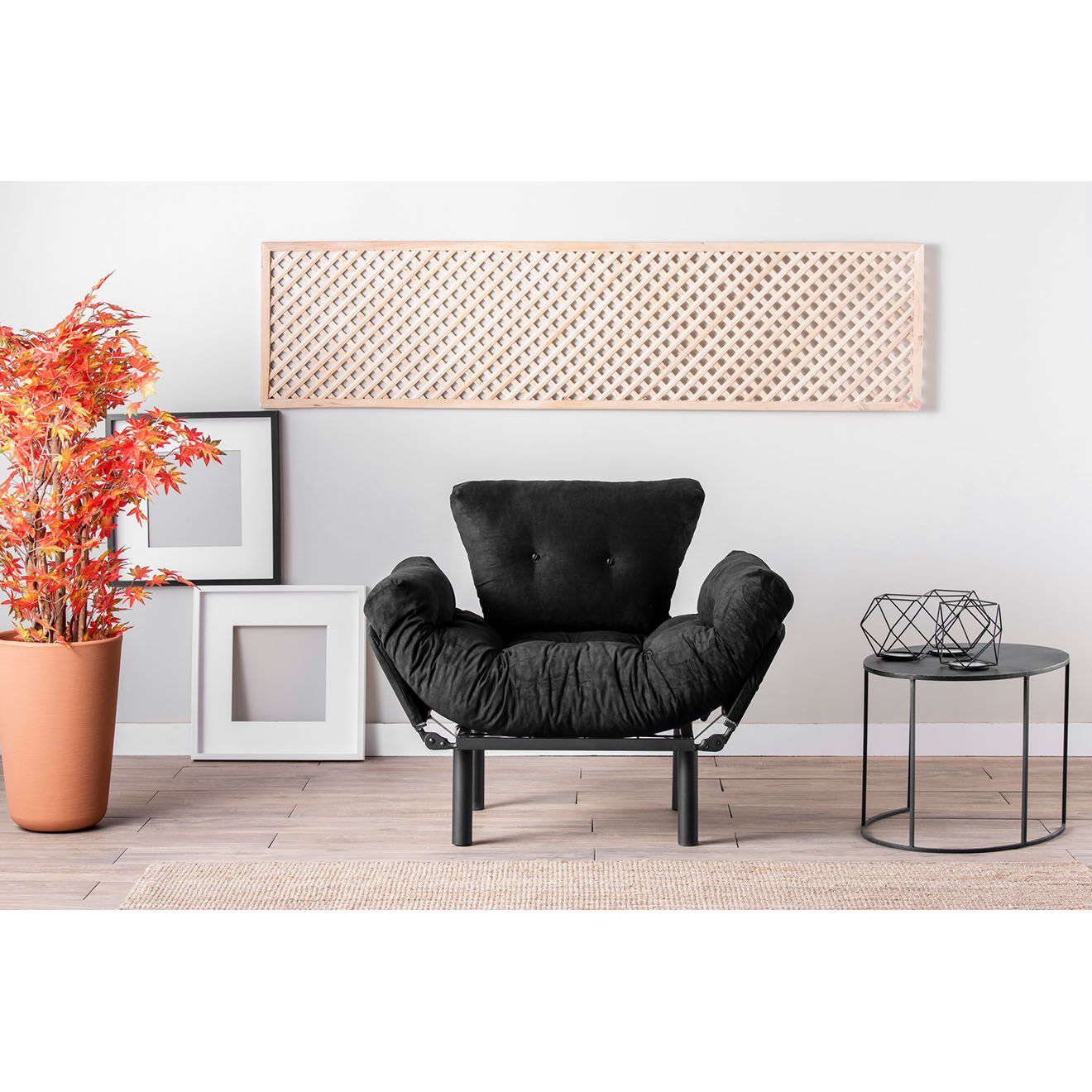 Atelier del Sofa Fauteuil Nitta noir - 128x35x65 cm