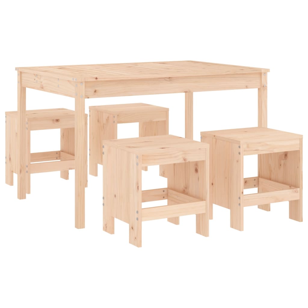 Ensemble à dîner de jardin 5 pcs bois massif de pin