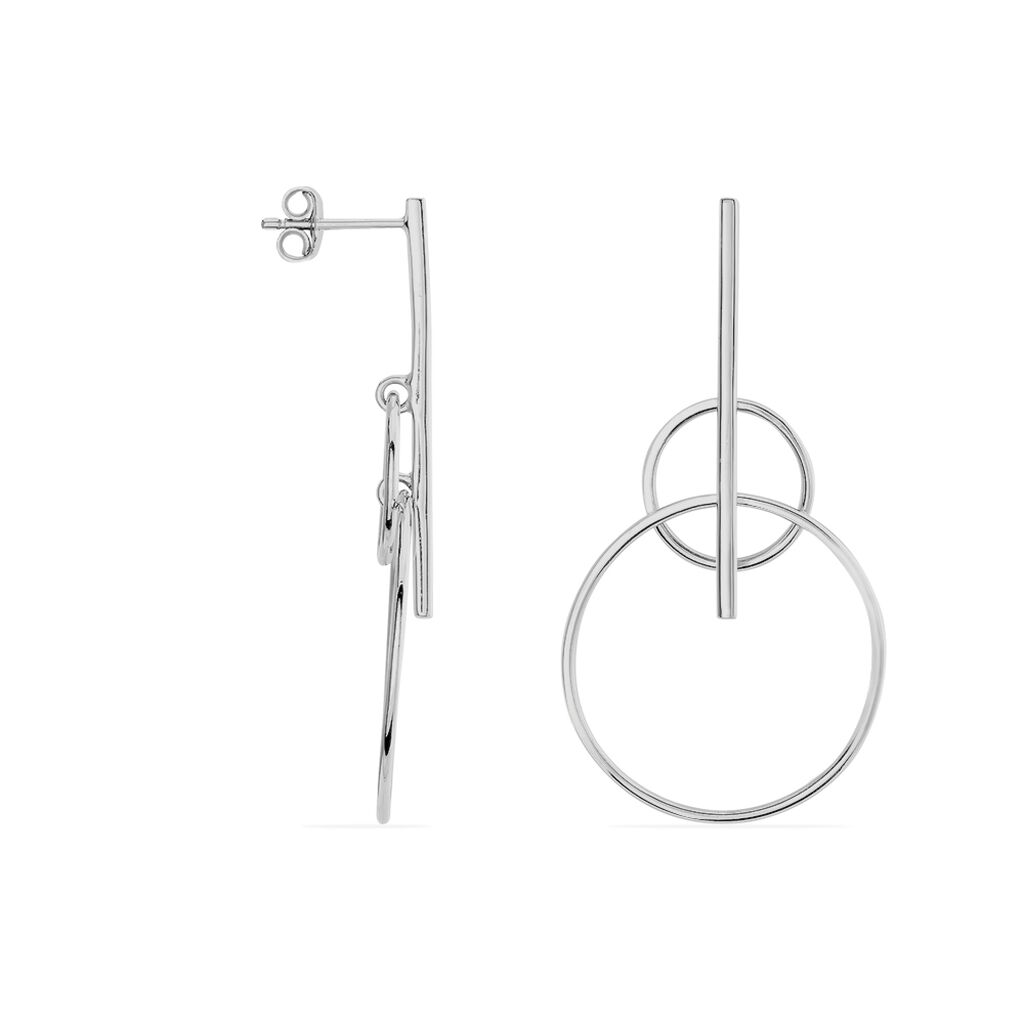 Boucles D'oreilles Pendantes Enissa Argent Blanc