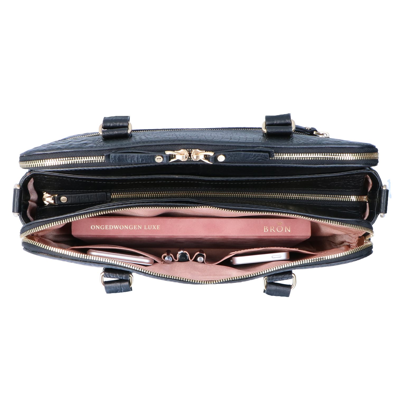 FMME. Charlotte 13.3 Workingbag 3 Pockets Croco black