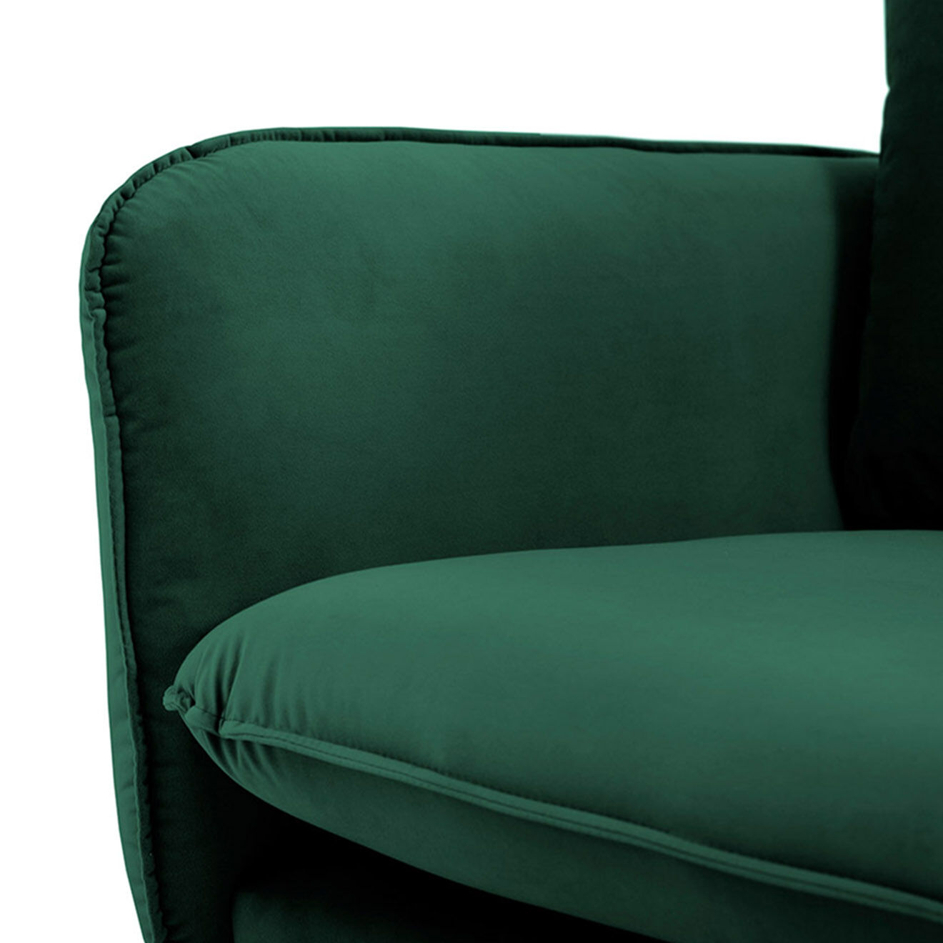 Cosmopolitan Design Fauteuil en Velours Vienna vert bouteille - 97x94x95 cm