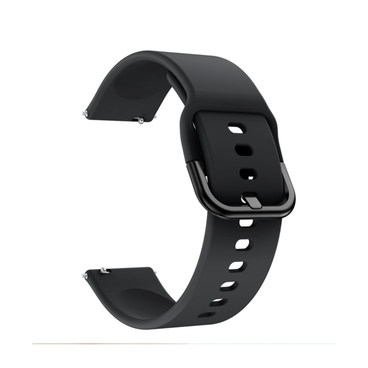 Samsung Galaxy Watch 4 Classic (46mm) Silikon Sport Armband mit Dornschliesse (Gelenkumfang: 160-210mm) - Schwarz