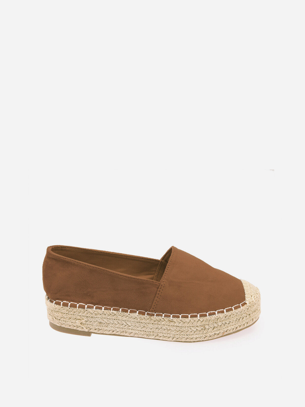 Espadrilles en suédine à plateforme- Camel