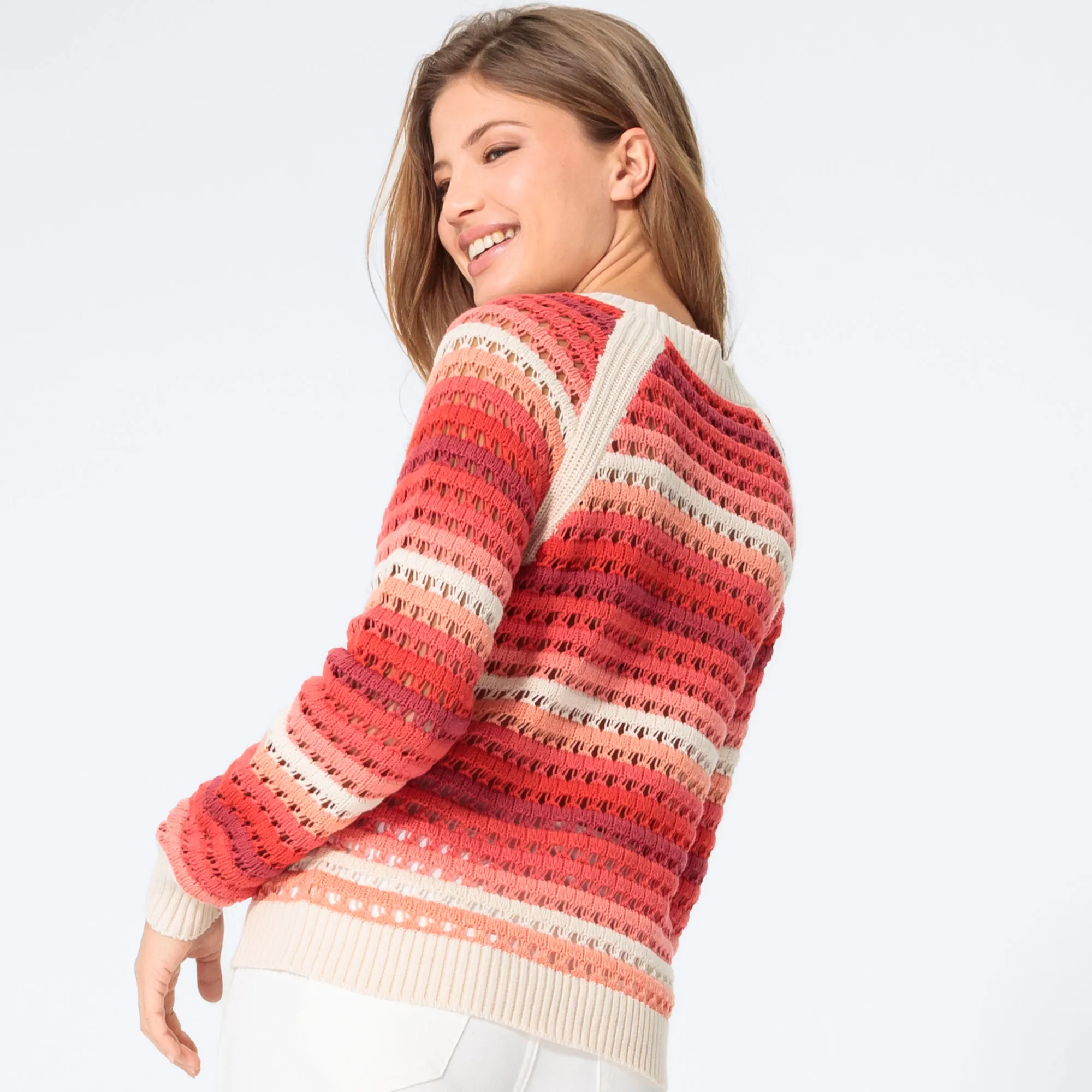 Damen-Pullover mit Ajour-Muster