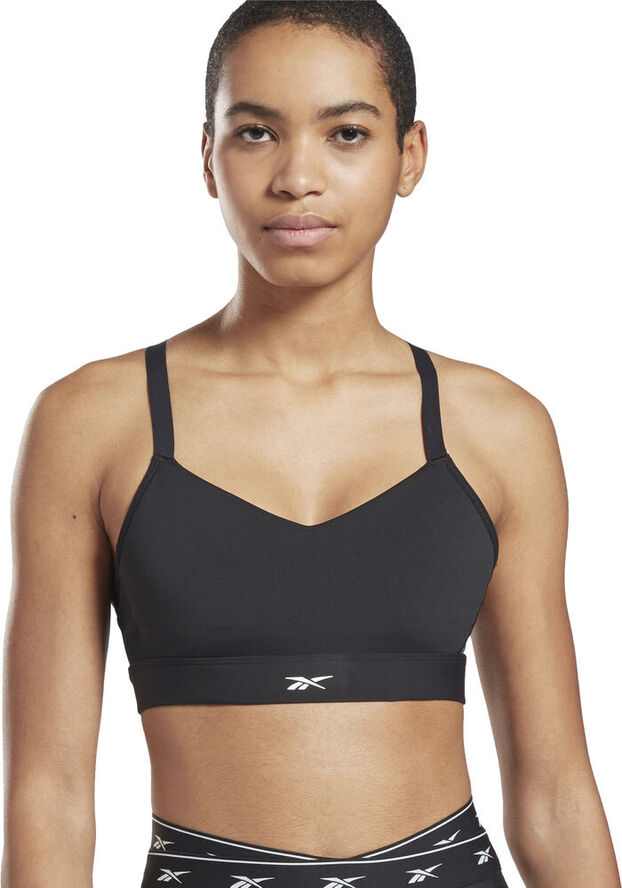 Reebok Lux Strappy Medium-Impact sports bh Sort