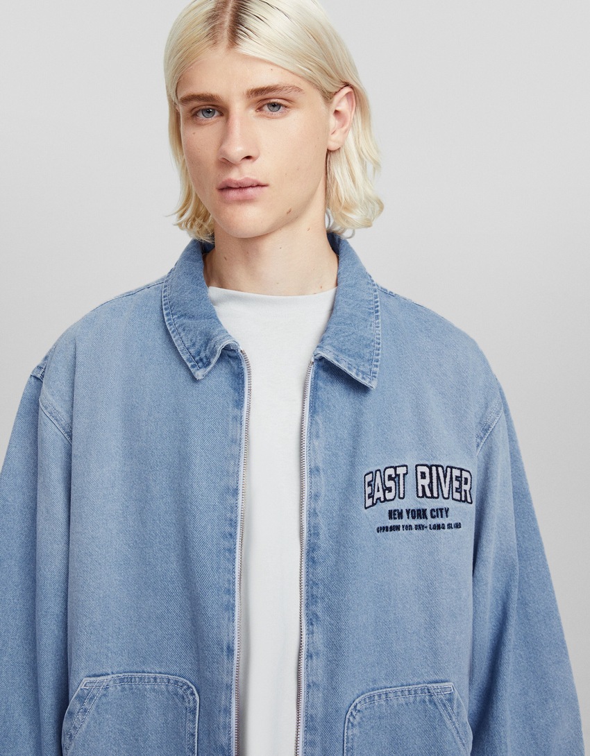 Jaqueta jeans estilo caminhoneiro