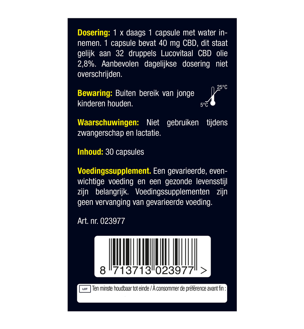 Lucovitaal CBD 40Mg (30 capsules)