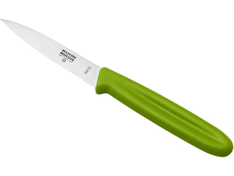 Kuhn Rikon Rüstmesser Swiss Knife Wellenschliff, Grün Gemüsemesser