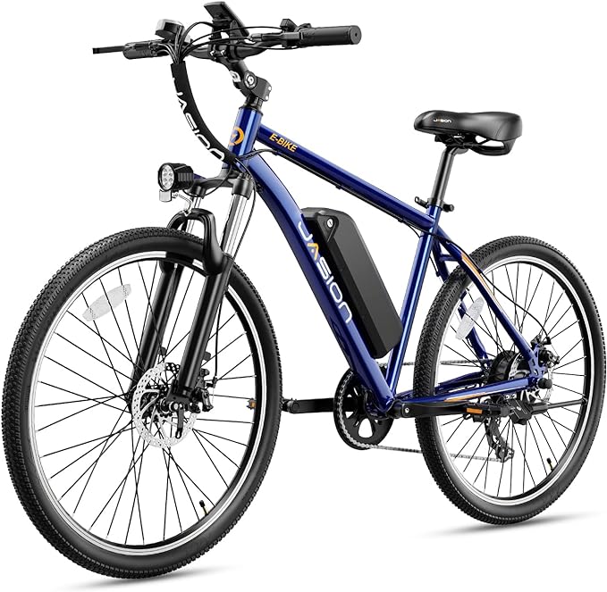 Jasion EB5 Electric Bike for Adults with 360Wh Removable Battery, 40Miles 20MPH Commuting Electric Mountain Bike with 350W Brushless Motor, 7-Speed, 26