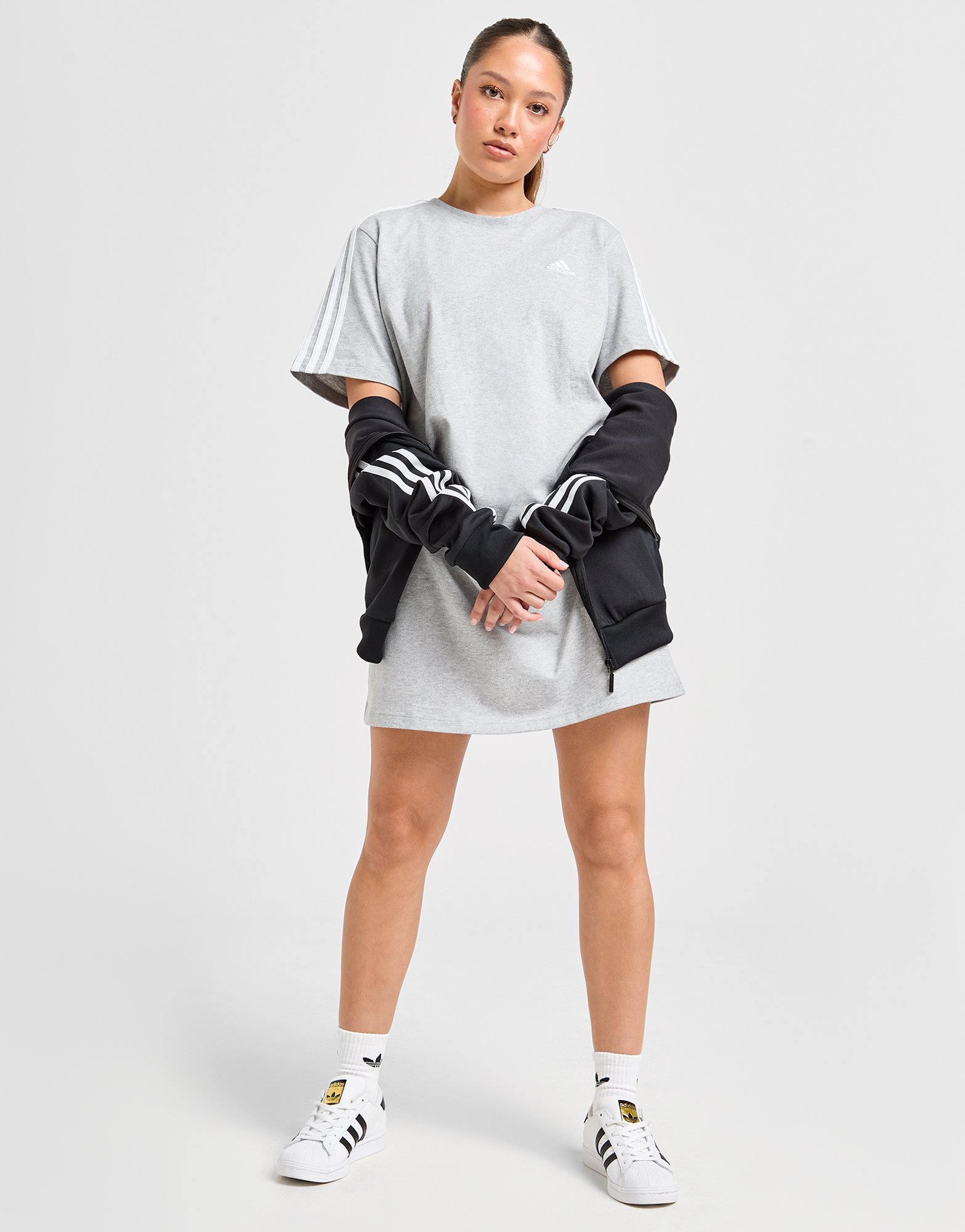 adidas Robe t-shirt en jersey coupe boyfriend Essentials 3-Stripes