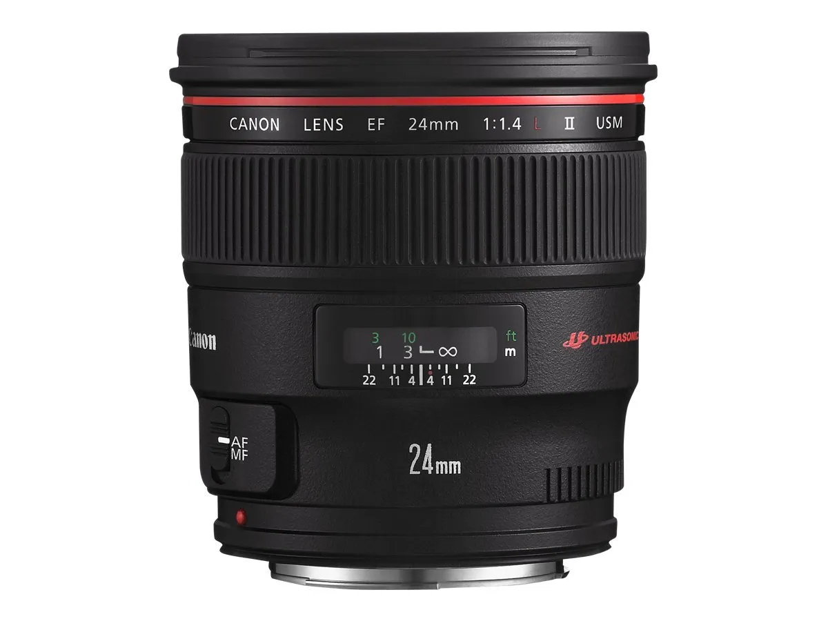 Canon EF - Vidvinkel objektiv - 24 mm - f/1.4 L II USM - Canon EF - for EOS 1000, 1D, 50, 500, 5D, 7D, Kiss F, Kiss X2, Kiss X3, Rebel T1i, Rebel XS, Rebel XSi
