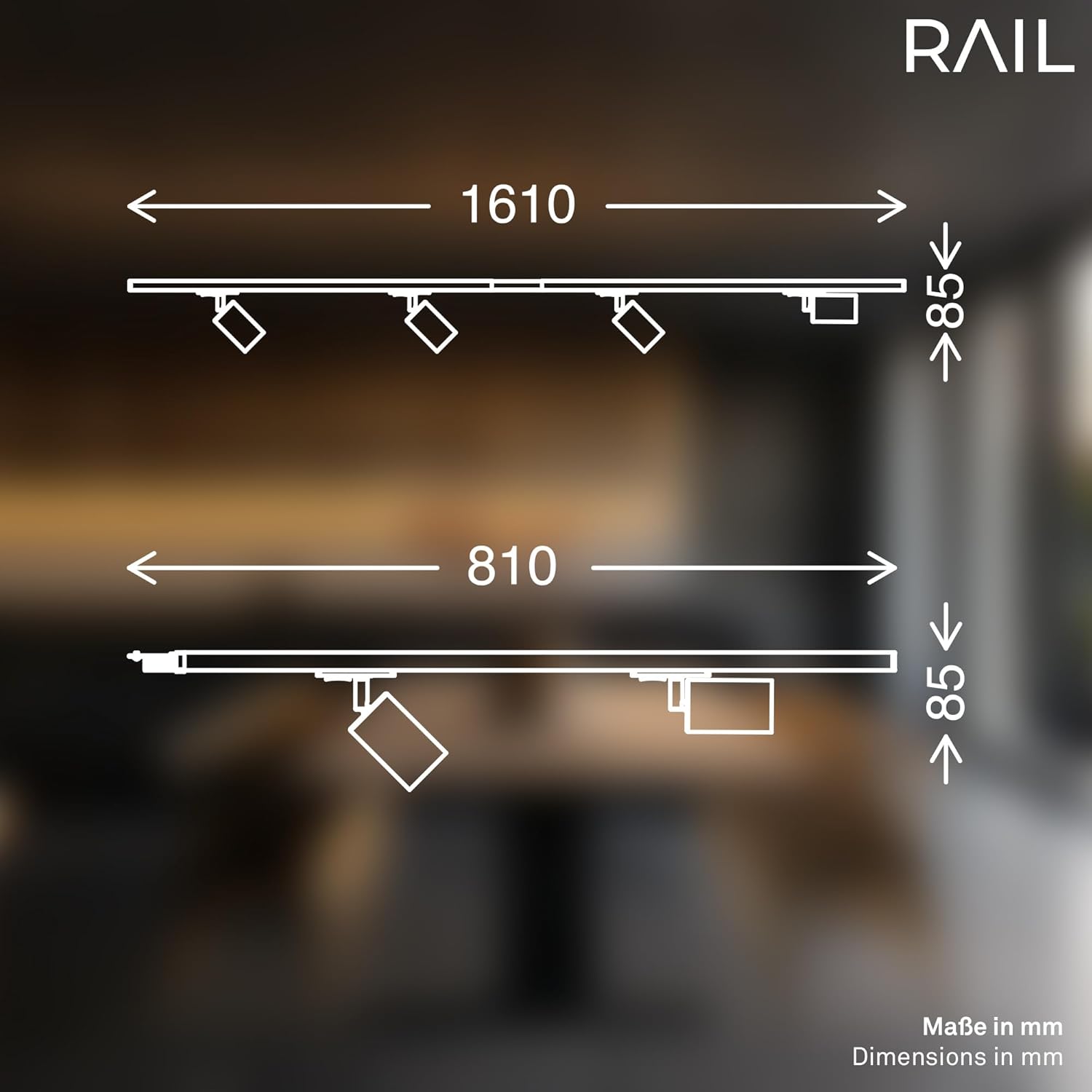 BRILONER - Schienensystem Rail Komplettset, 6x GU10 Spots schwenkbar, Einspeisung, Lichtschienensystem Decke, Strahler Schiene, Deckenlampe, Deckenleuchte, Spotlight, 2,25m, Weiß