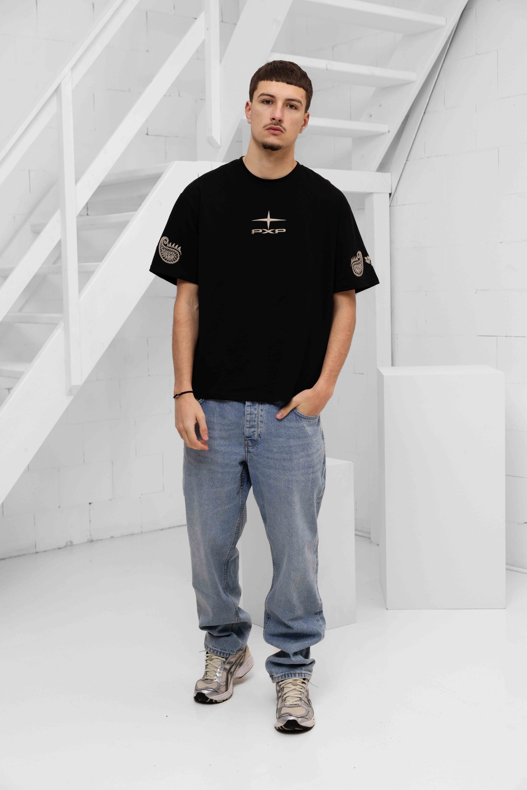 Project X Paris Embroidered T-Shirt Heren Zwart
