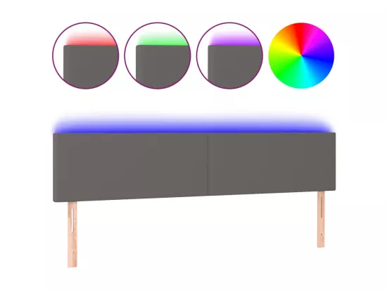 Tête de lit à LED Gris 160x5x78/88 cm Similicuir