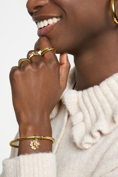 Gratitude bangle met klavers