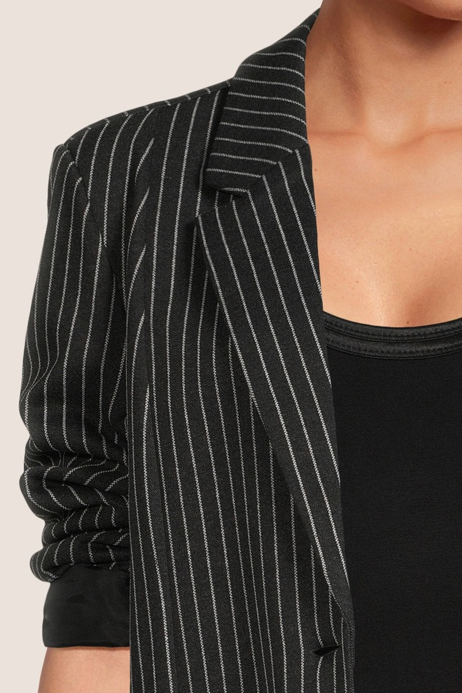 ICHI oversized blazer IXKATE met krijtstreep grijs/offwhite