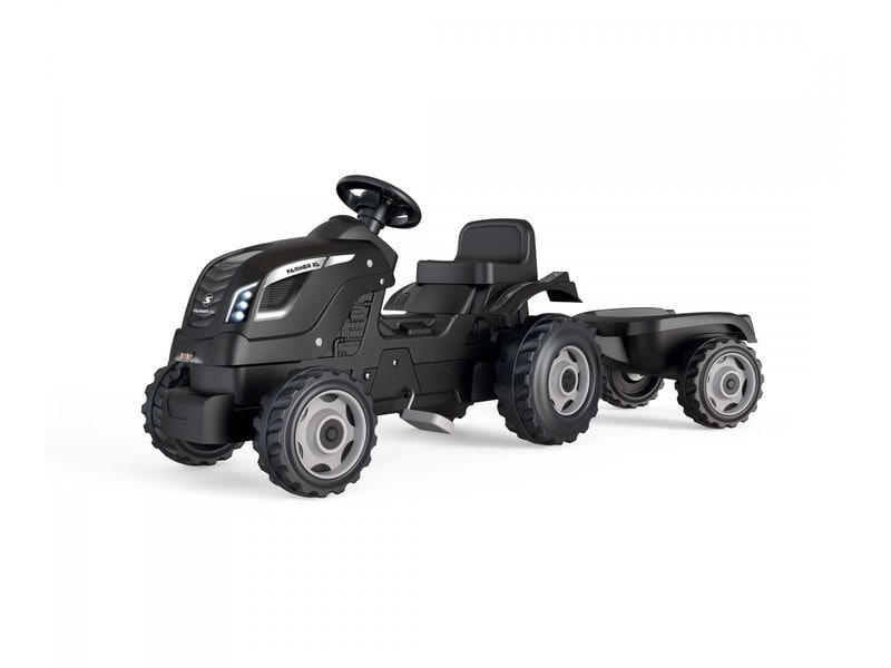 Smoby Traktor Farmer XL Schwarz Aufsitztraktor mit Anhänger