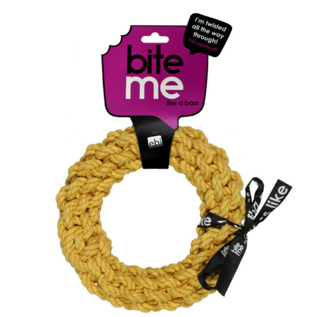 Anneau tressé pour chien jaune Ebi