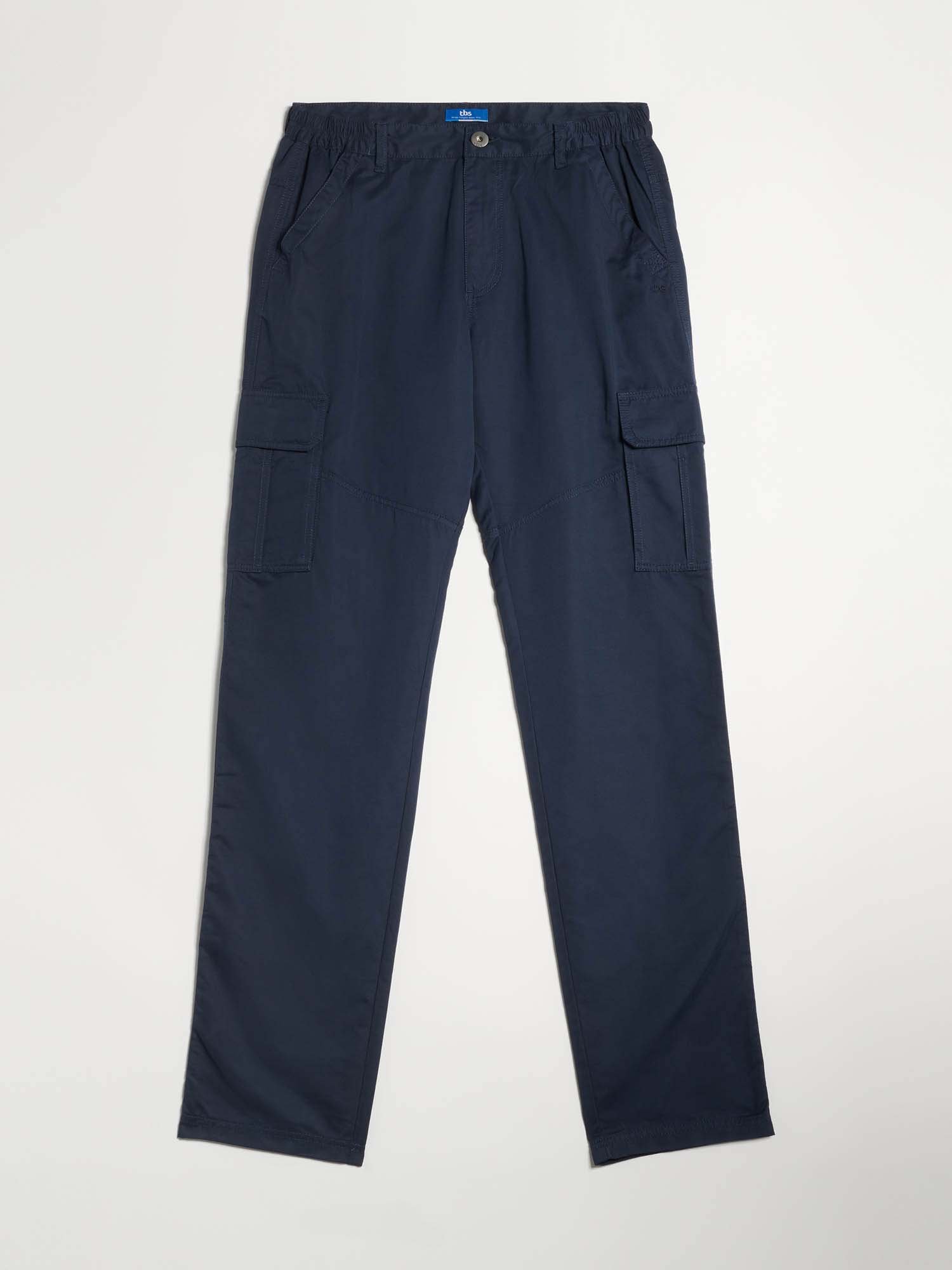 Pantalon Homme Cargo Ceinture Elastiquée Marine