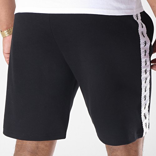 Short Jogging Avec Bandes Tape Noir Blanc