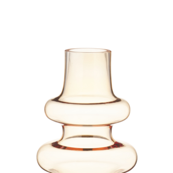 Vaas glas licht oranje 14,5x14,5x24,5cm