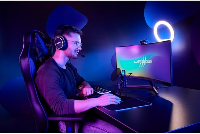 Stream 410 HD Studio USB / USB-C Mikrofon für Gaming / Streaming mit Popfilter / Dreibein-Stativ   LED-Beleuchtung (00217882) - Schwarz