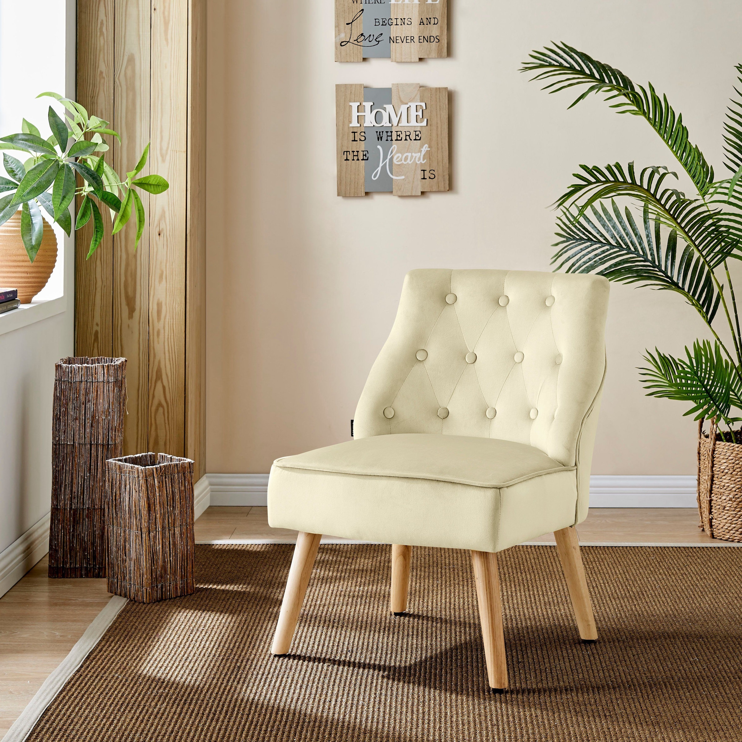 Home affaire Esszimmersessel »Emery« 2er Set, aus schönem weichen Samtvelours Bezug, Sitzhöhe 42 cm