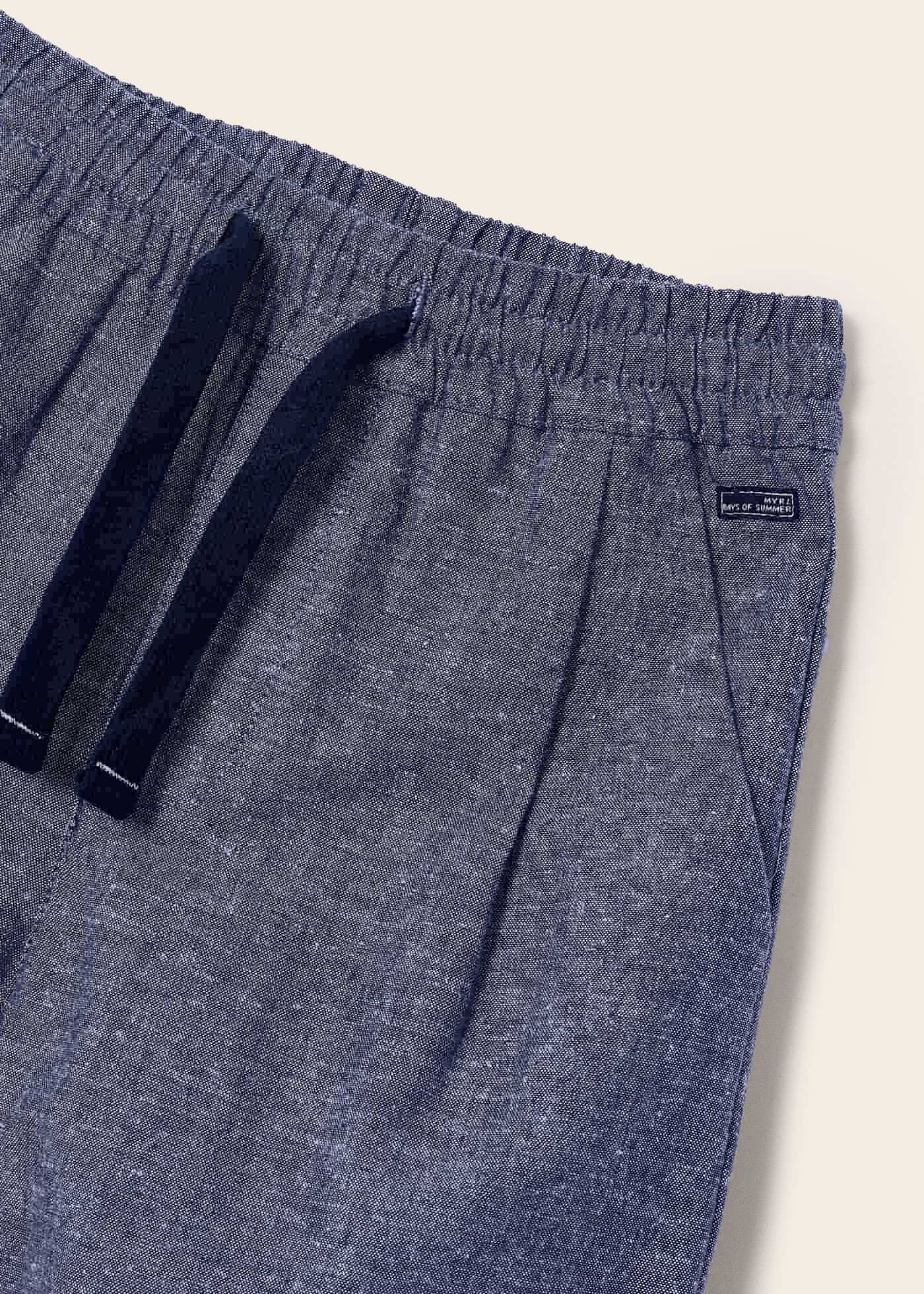 Calças compridas de linho estilo jogger para meninos