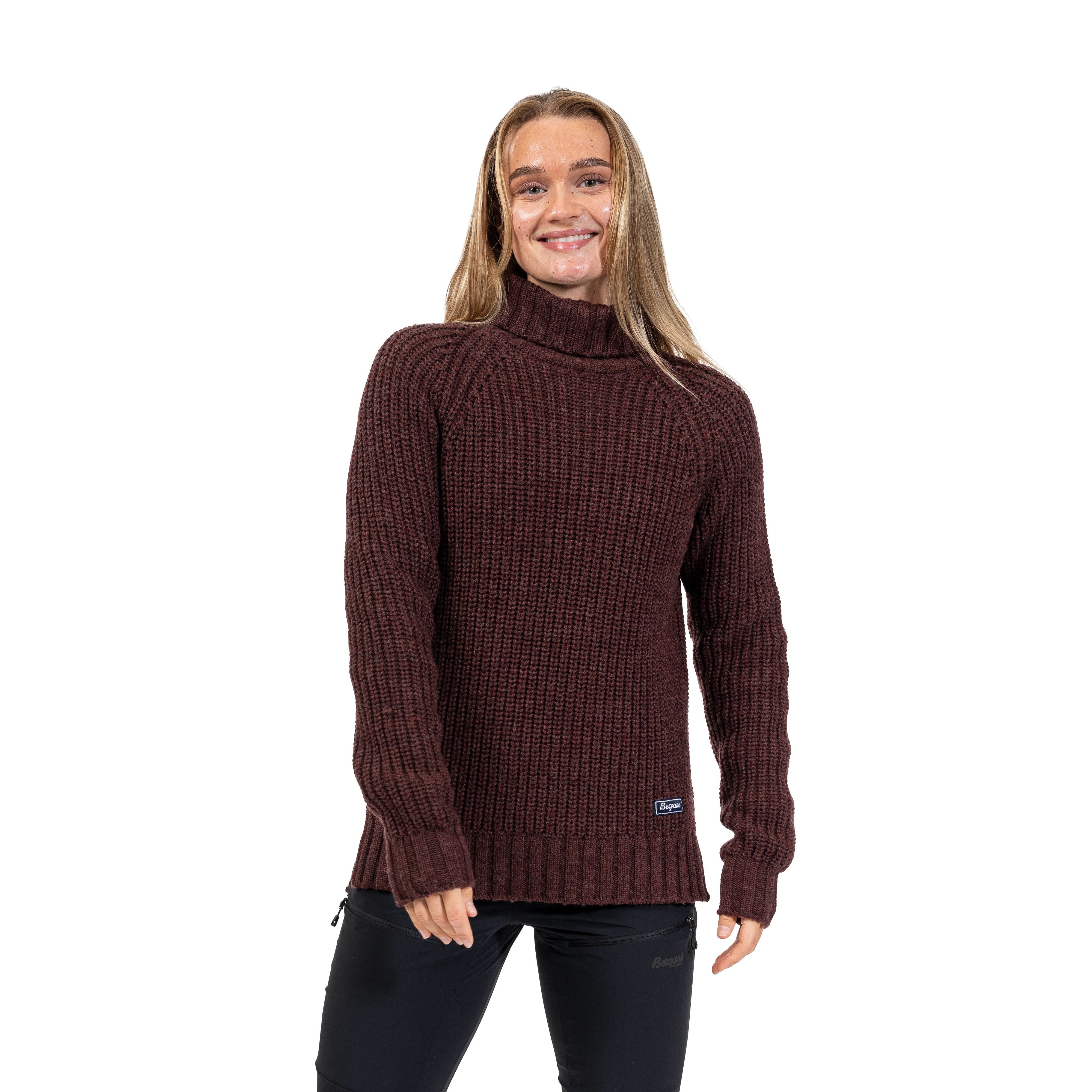 Nordmarka Merino High Neck Jumper Women Amarone Red