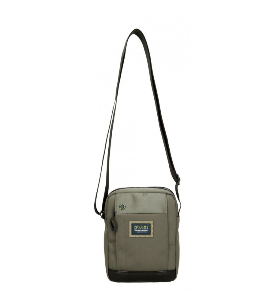 Bolsa de ombro Pepe Jeans Leighton com dois compartimentos, verde.