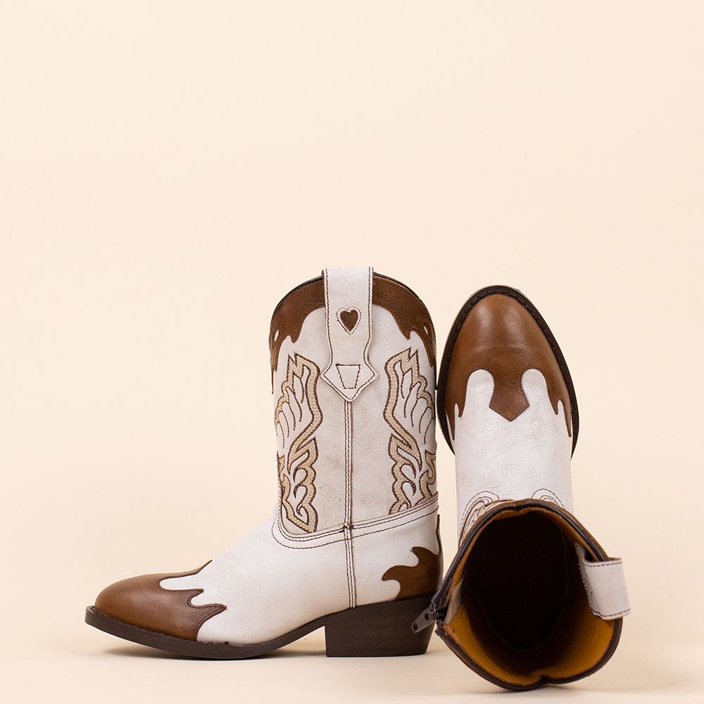 Moonrise Akay cowboylaarsjes beige embroidery