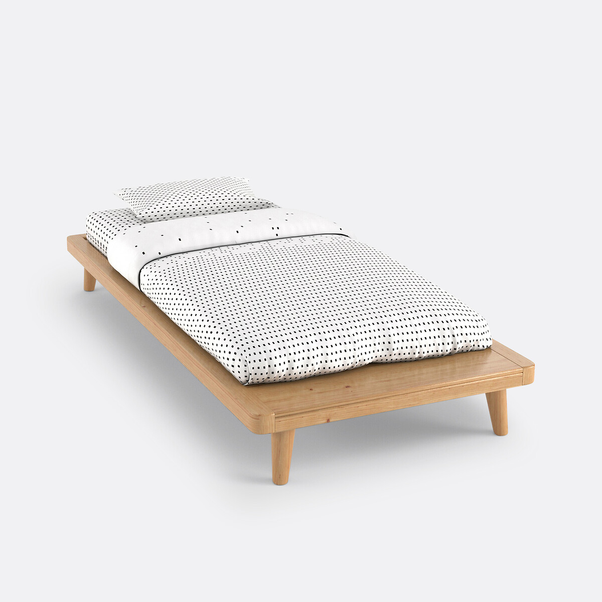 LA REDOUTE INTERIEURS<br>Cama plataforma + estrado ripado + prateleira, Jimi