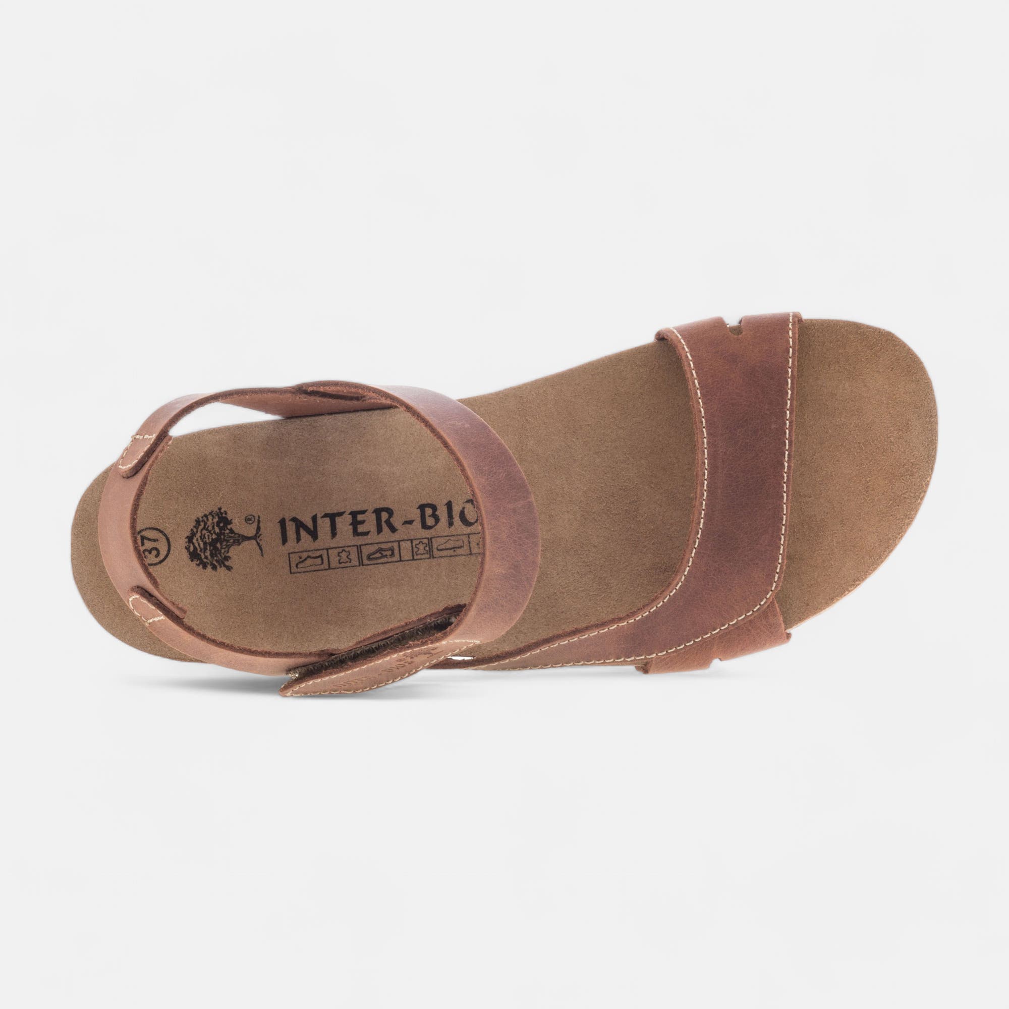 Mules semelle liège à talon compensé Femme en cuir marron
