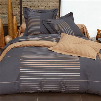 Linge de lit à rayures placées - BECQUET CRÉATION