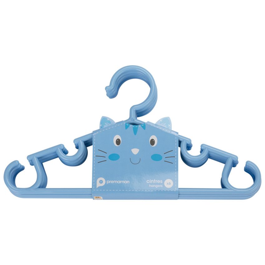 Lot de 6 cintres - Bleu - Ecru