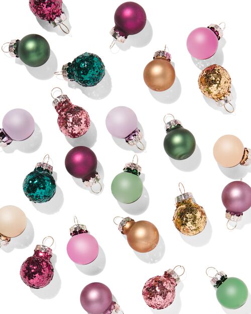 36 mini boules de Noël Ø2cm verre