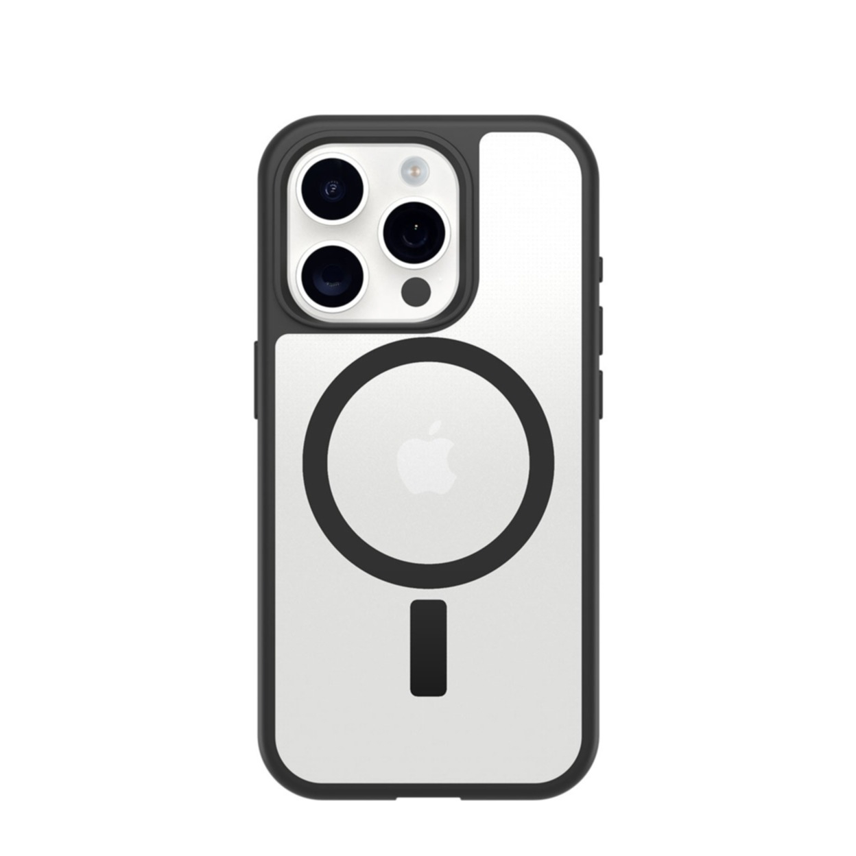 iPhone 16 Pro MagSafe Hybrid Hülle TPU Bumper   Hardcase Rückseite React Series (77-96251) - Transparent / Schwarz