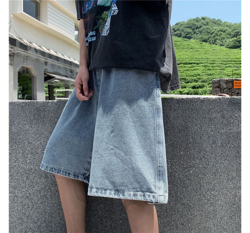 Hushgrain - Gewassen denim shorts