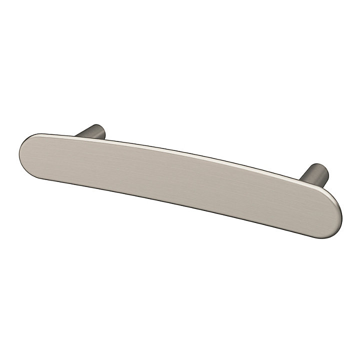 Poignée de meuble en T GoodHome Meham effet nickel satin gris l.130mm x l.20mm x H. 34mm entraxe 96mm