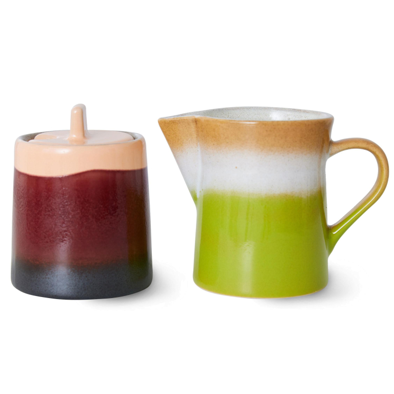 HKliving 70's Ceramic Melk en Suiker set foreland