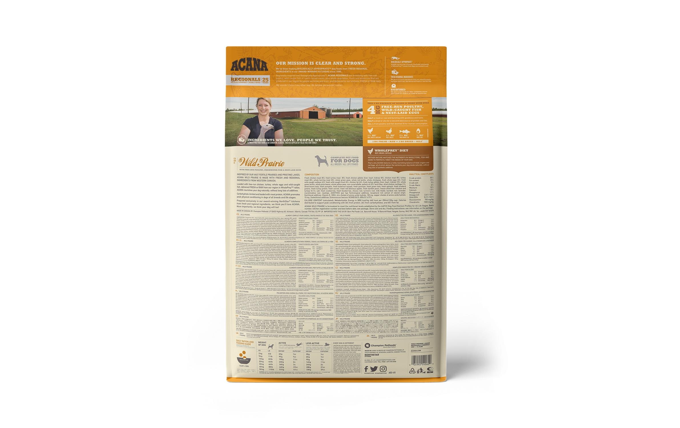 Trockenfutter Regionals Wild Prairie Recipe, 6 kgTrockenfutter für Hunde aller Rassen und Altersstufen