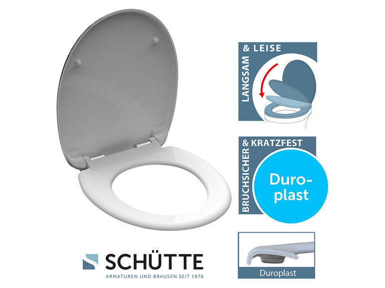 WC zitting duroplast, met soft-close-mechanisme