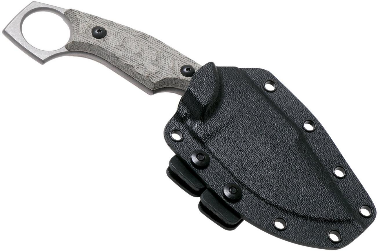 Fox Knives Monkey Thumper FX-633MOD OD Green Canvas Micarta vaststaand mes, Ken Vehikite design