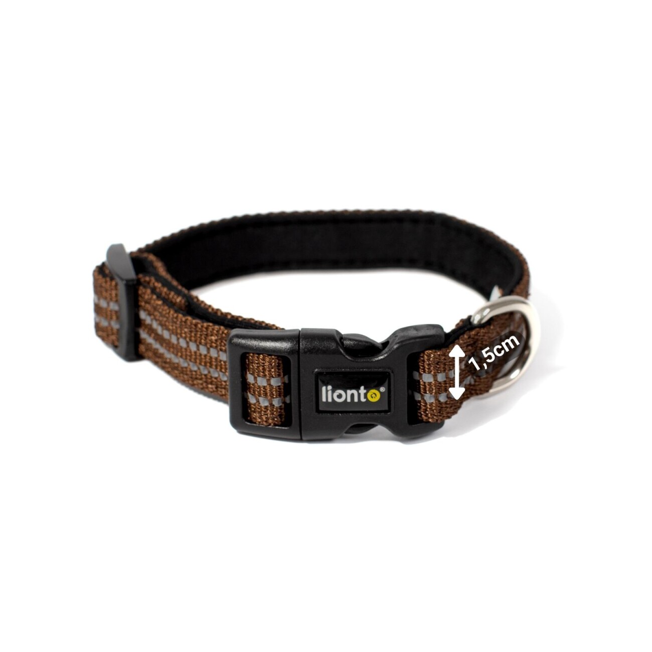 Lionto verstellbares Hundehalsband braun XS