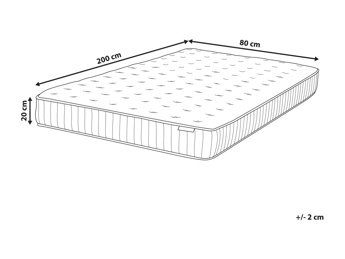 Matelas à ressorts ensachés en latex DREAM Ferme 80 x 200 cm