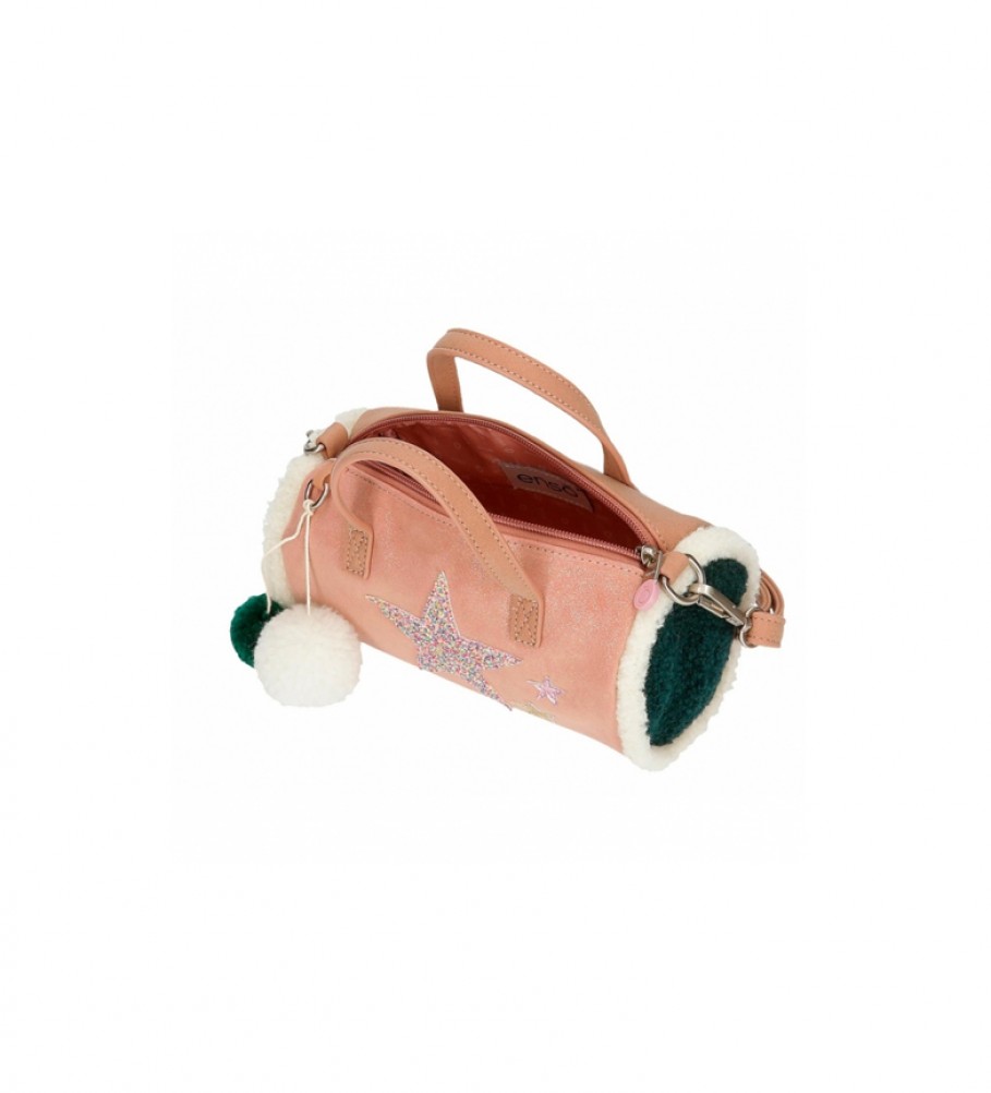 Bolsa de boliche Enso Shine Stars rosa e verde - 21x11x11cm