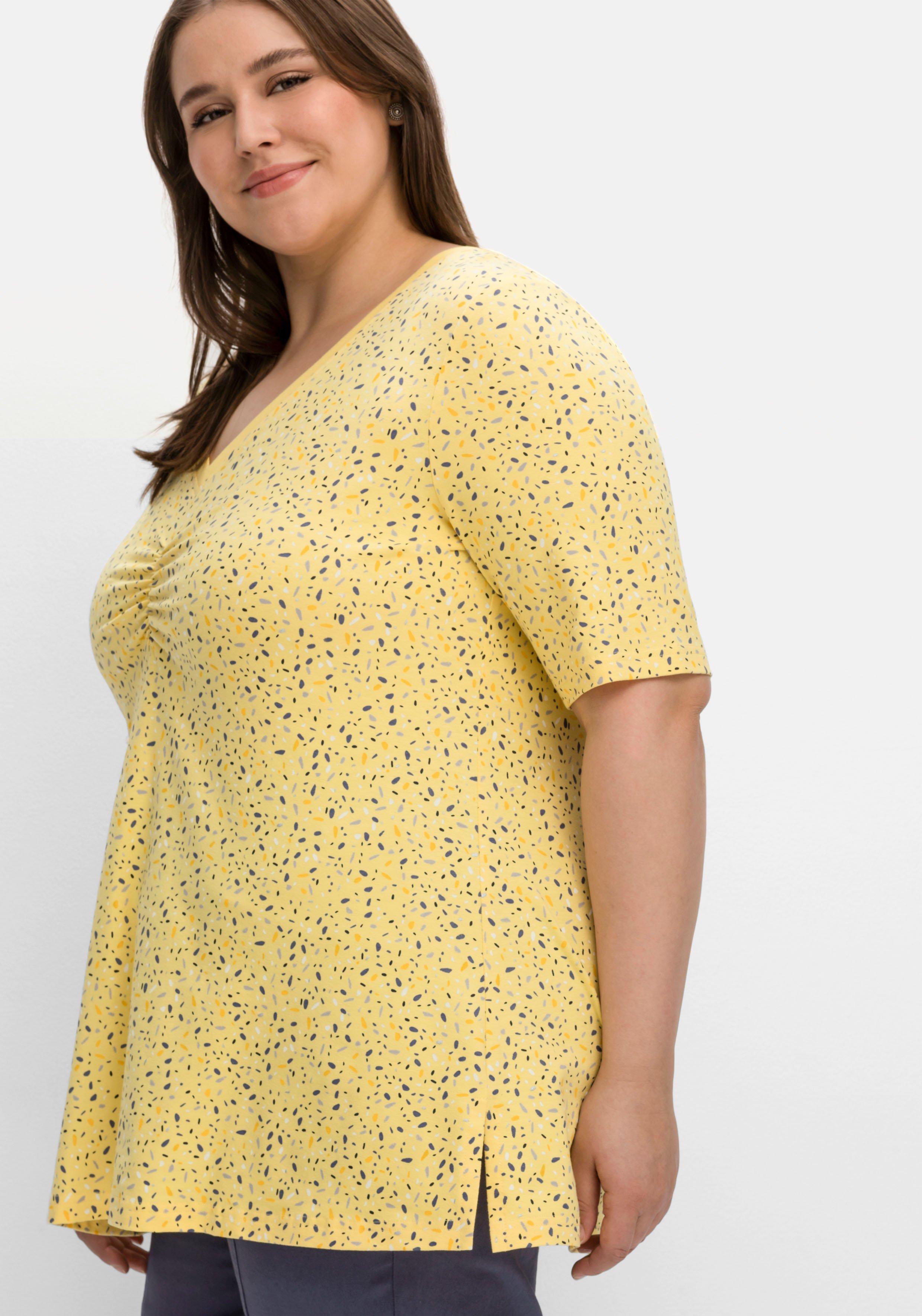 Shirt mit Minimal-Alloverdruck, in leichter A-Linie